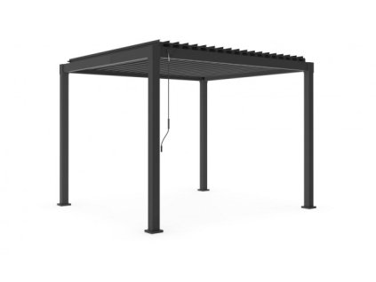 Černá hliníková pergola s uzavíracími lamelami GARDA 3x3 m