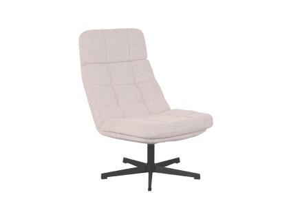 Otočné křeslo ALVAR světlé bouclé černá konstrukce