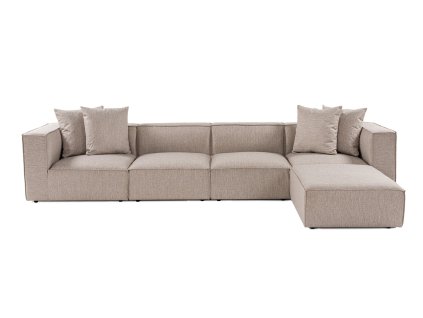 Pohovka SORA s pufem béžová 430 cm