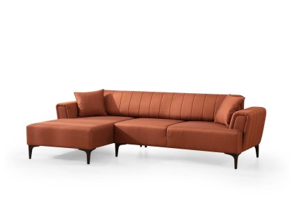 Rohová pohovka HAMLET červenooranžová levá