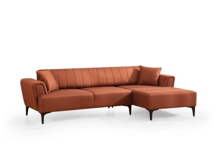 Rohová pohovka HAMLET červenooranžová pravá