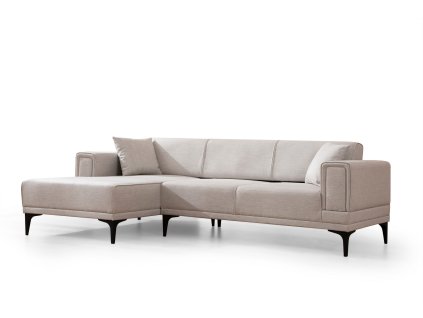 Rohová pohovka HORIZON krémová levá