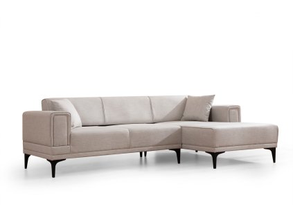 Rohová pohovka HORIZON krémová pravá