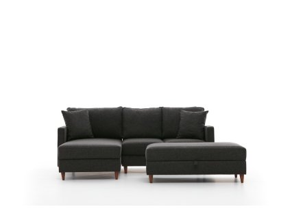 Rohová pohovka EVA antracitová levá