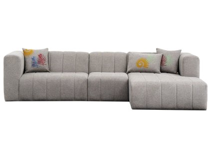 Rohová pohovka BEYZA pravá světle šedá