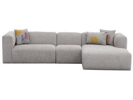 Rohová pohovka LINDEN pravá světle šedá