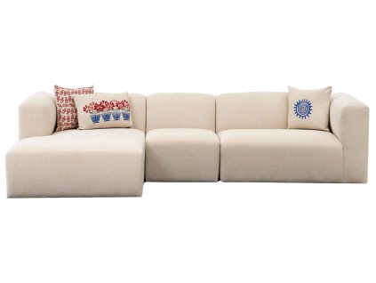 Rohová pohovka LINDEN levá krémová