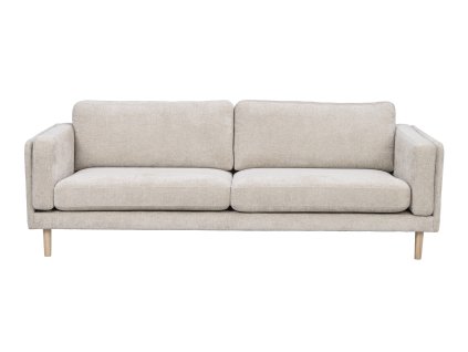 Třímístná pohovka BRADEN světle béžová 216 cm nabělené nohy