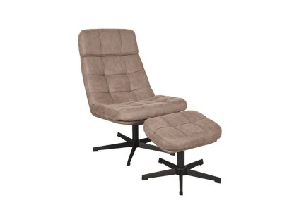Relaxfauteuil Alvar Ottomane 53x57x83 Cm Taupe Micro Suede Perspectief v2 (1)