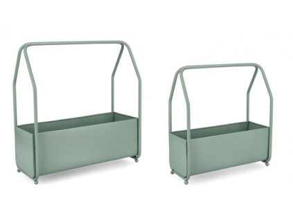 Set 2 květináčů KEYRA zelenošedá