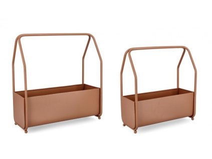 Set 2 květináčů KEYRA hnědá