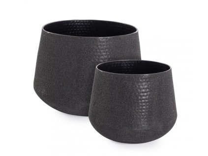 Set 2 květináčů KENAR černá