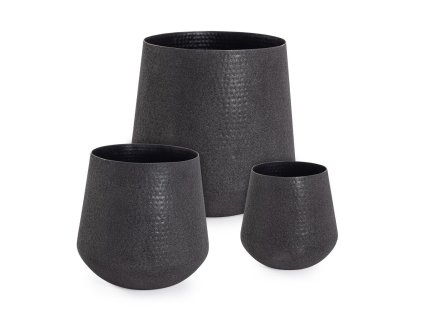 Set 3 květináčů KENAR černá