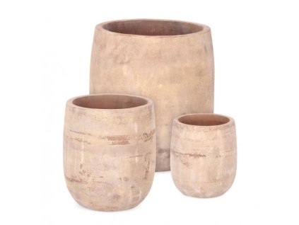 Set 3 květináčů MINH světlý