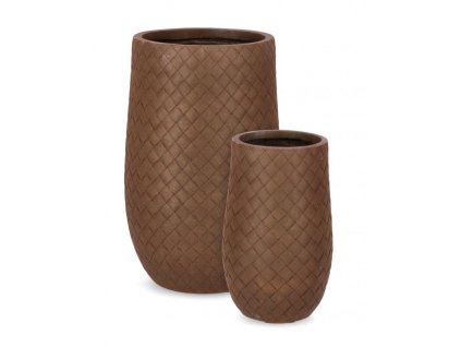 Set 2 květináčů RHOMBUS hnědý