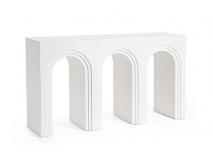 Konzolový stolek RHOME bílý 140 cm 3 oblouky