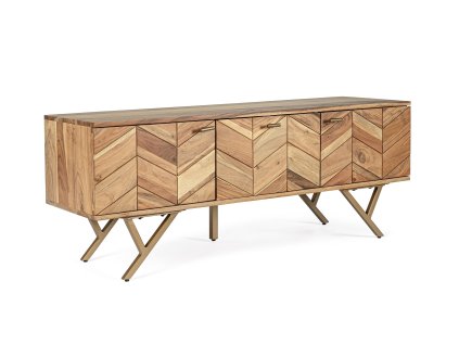 Dřevěný TV stolek RAIDA hnědý