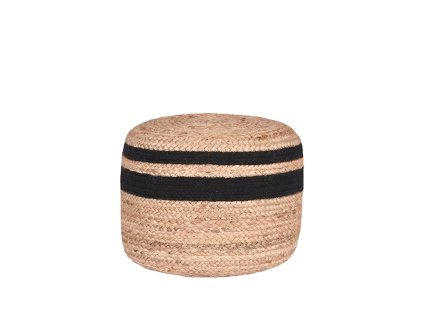 Pletený puf JUTE Hnědočerný