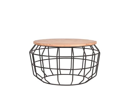 salontafel pixel zwart metaal 77x77x44 cm voorkant