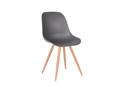 eetkamerstoel rimini antraciet pp oak metaal woodcover 46x54x85 cm perspectief 1