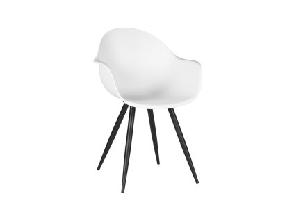 eetkamerstoel luca wit pp zwart metaal 58x54x85 cm perspectief