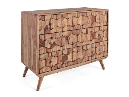 Dřevěná komoda KANT se 3 šuplíky 77x88 cm