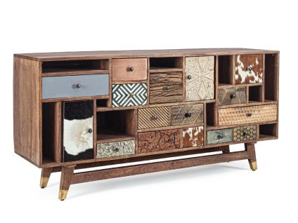 Dřevěný příborník DHAVAL hnědý