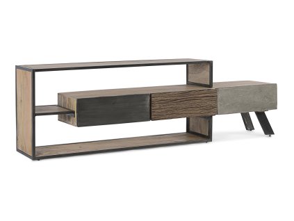 Dřevěný TV stolek MANCHESTER tmavý 195 cm
