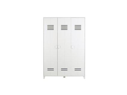 Dřevěná skříň LOCKER bílá se 3 dveřmi