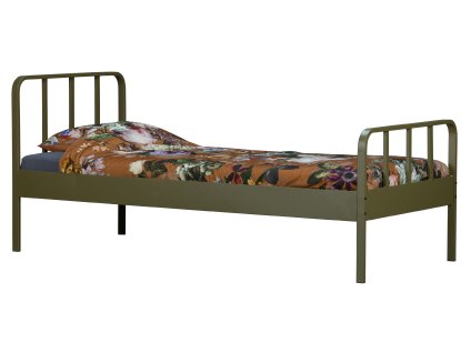 Kovová postel MEES zelená 90x200 cm