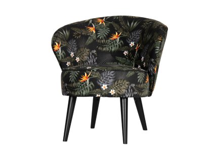 Sametové křeslo BO květiny