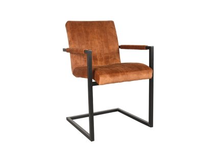 Sametová jídelní židle MILO koňak