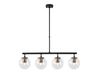 Závěsné světlo FAZLI černé čiré sklo