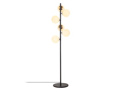 Podlahová lampa FAZLI černá mléčné sklo
