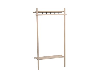 Dřevěná světle hnědá šatní stěna MILFORD whitewash