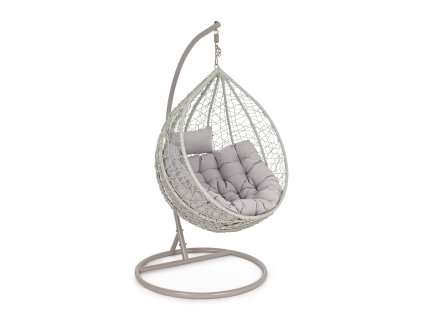 Kulaté závěsné křeslo AMIRANTES v šedém provedení