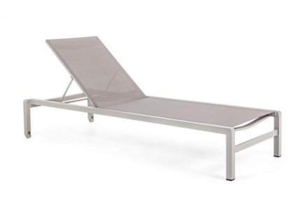 Hliníkové zahradní lehátko KONNOR světle šedé