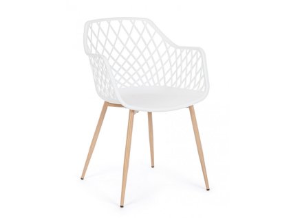 43808 plastova jidelni zidle optik bila