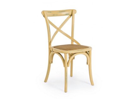 Dřevěná jídelní židle CROSS okrová
