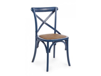 Dřevěná jídelní židle CROSS modrá