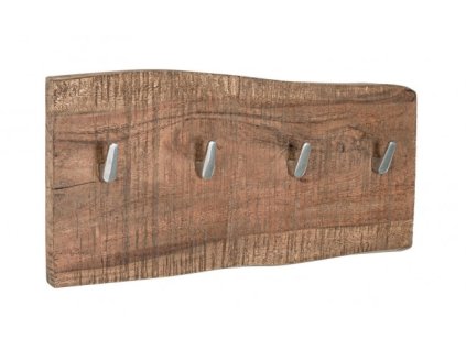Dřevěný věšák ELMER se čtyřmi háčky 20x45 cm