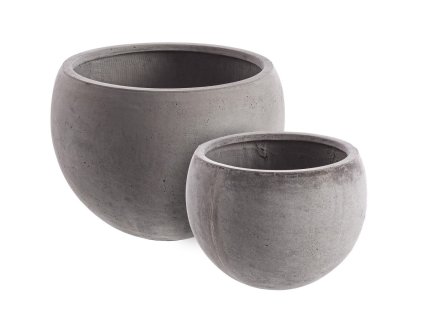 Set 2 květináčů SPHERIC šedá
