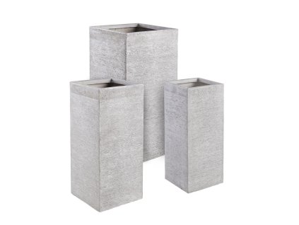 Set 3 hranatých květináčů bíláa7