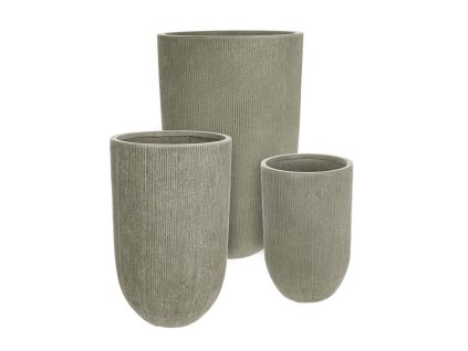 Set 3 kulatých květináčů BRUSH zelenáa15