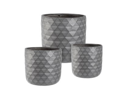 Set 3 květináčů PYRAMID antracit