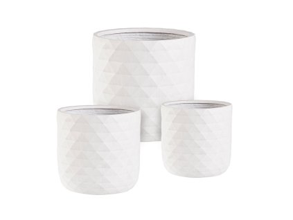 Set 3 květináčů PYRAMID bílý