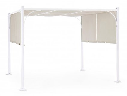 Hliníková pergola se stínící látkou GAZEBO 3x3m bílá