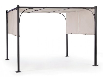 Hliníková pergola se stínící látkou GAZEBO 3x3m antracit