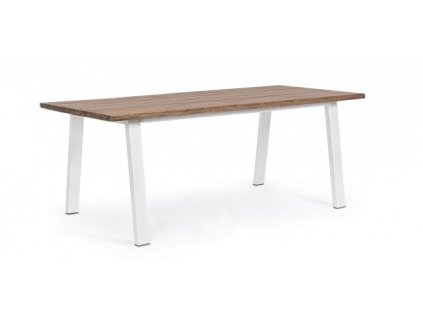 Zahradní jídelní stůl OSLO 100x200 cm s bílými nohami