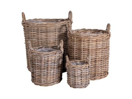 Set 4 proutěných květináčů CAOR